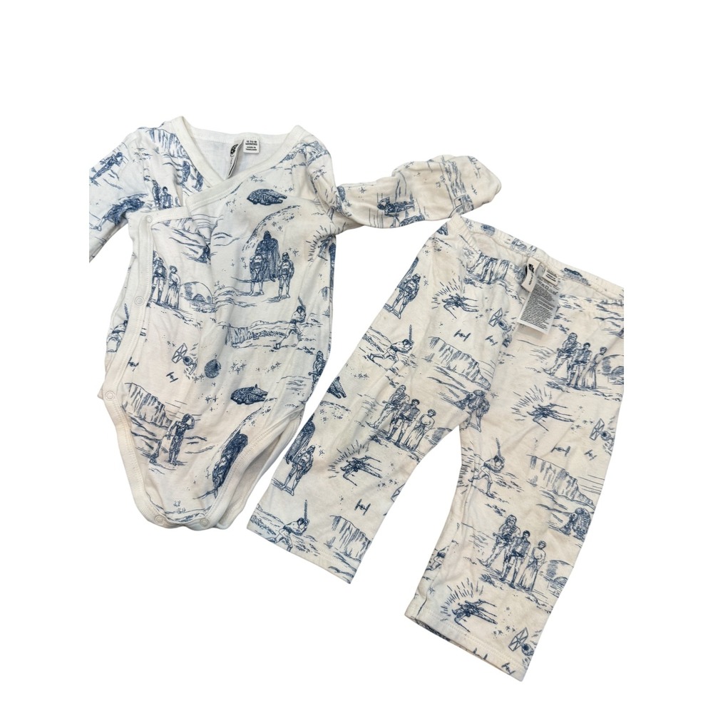Janie And Jack Star Wars Outfit Set Baby Boys 12-18M White Bodysuit Pants Print